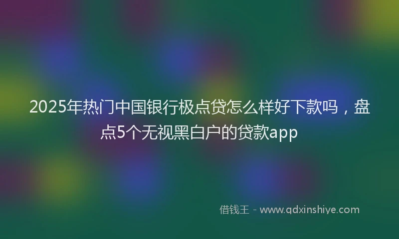 2025年热门中国银行极点贷怎么样好下款吗，盘点5个无视黑白户的贷款app