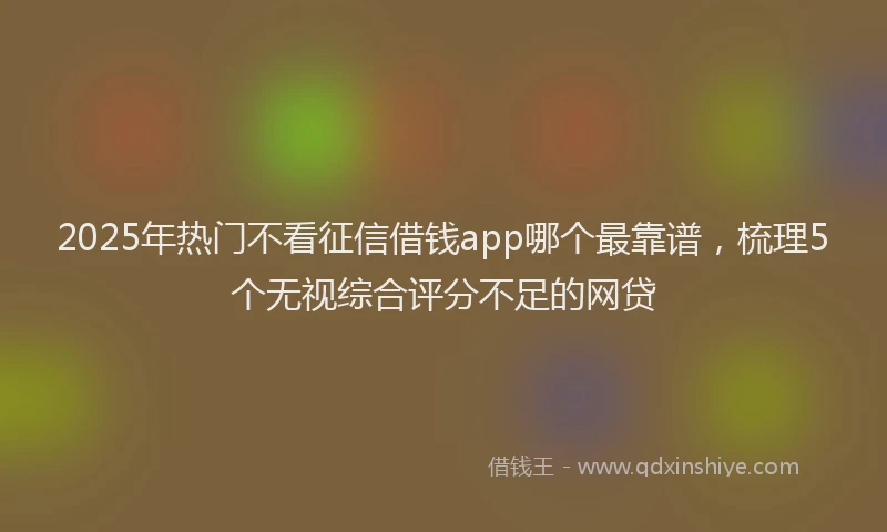 2025年热门不看征信借钱app哪个最靠谱，梳理5个无视综合评分不足的网贷