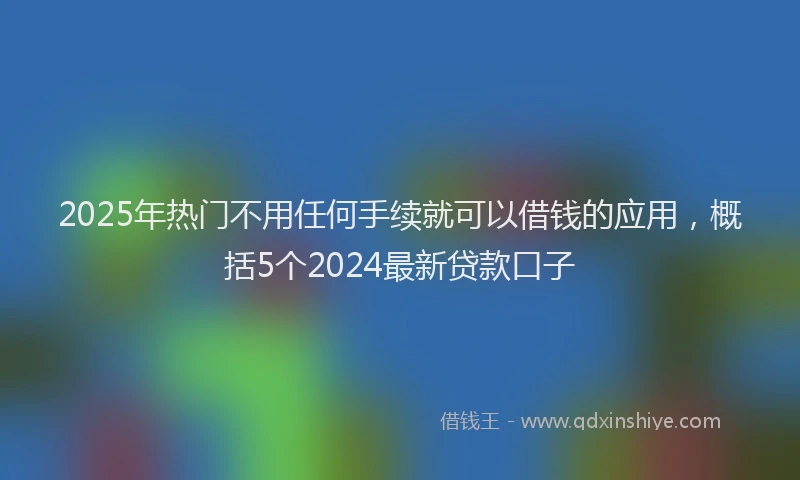 2025年热门不用任何手续就可以借钱的应用，概括5个2024最新贷款口子