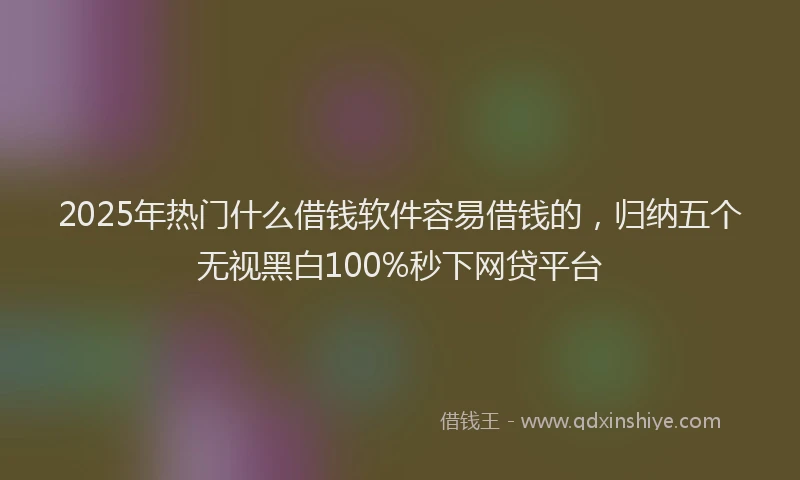2025年热门什么借钱软件容易借钱的，归纳五个无视黑白100%秒下网贷平台