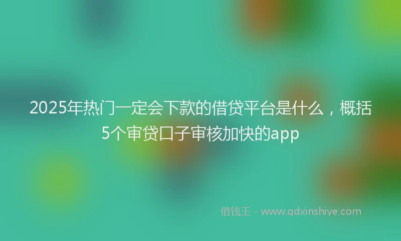 2025年热门一定会下款的借贷平台是什么，概括5个审贷口子审核加快的app