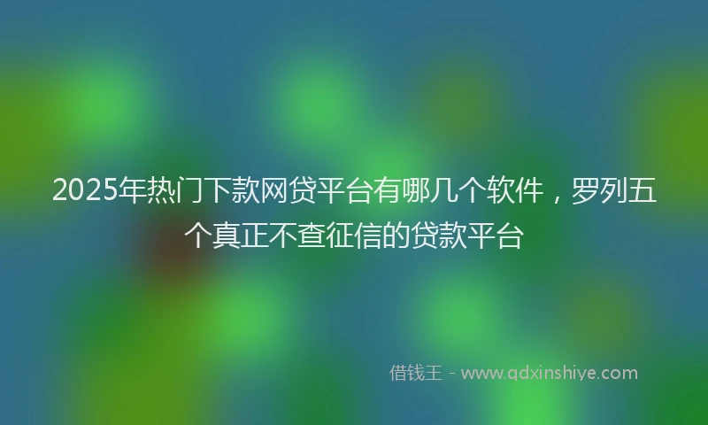 2025年热门下款网贷平台有哪几个软件，罗列五个真正不查征信的贷款平台