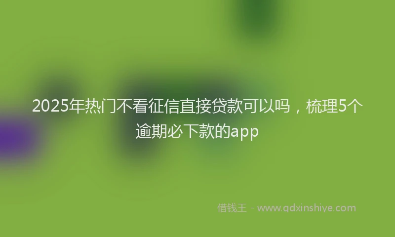 2025年热门不看征信直接贷款可以吗，梳理5个逾期必下款的app