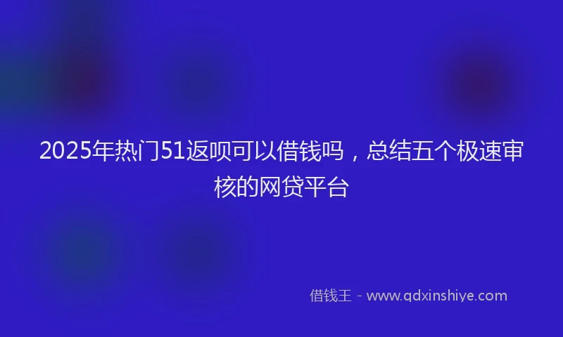 2025年热门51返呗可以借钱吗，总结五个极速审核的网贷平台