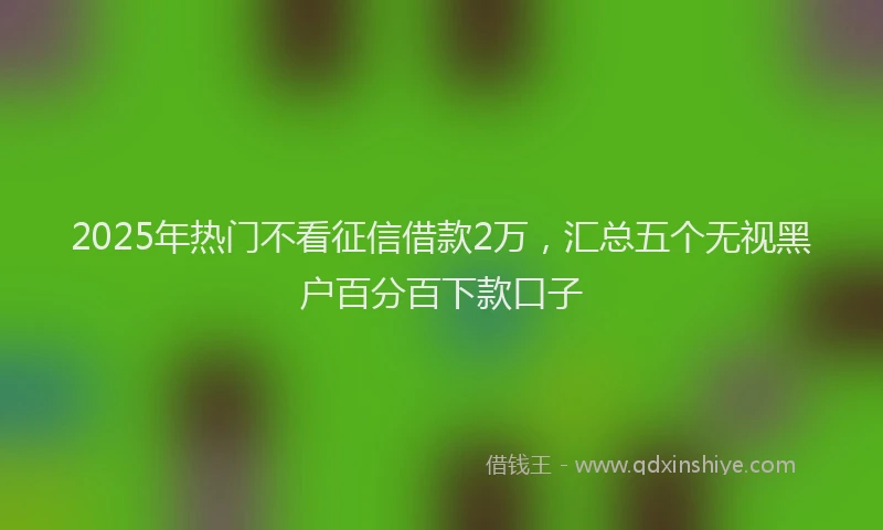 2025年热门不看征信借款2万，汇总五个无视黑户百分百下款口子