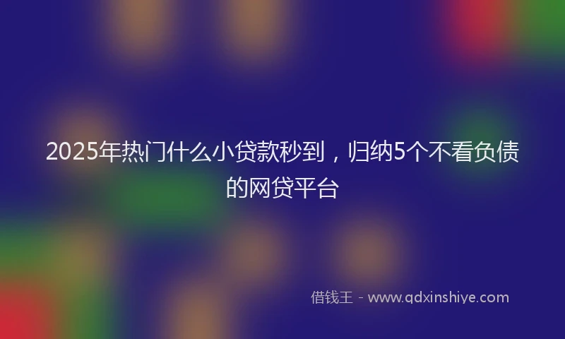 2025年热门什么小贷款秒到，归纳5个不看负债的网贷平台