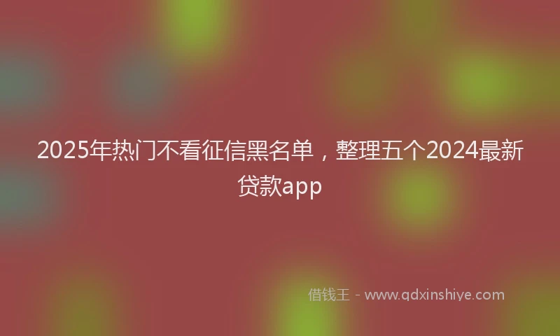 2025年热门不看征信黑名单，整理五个2024最新贷款app