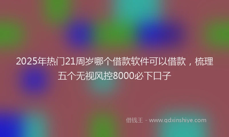2025年热门21周岁哪个借款软件可以借款，梳理五个无视风控8000必下口子