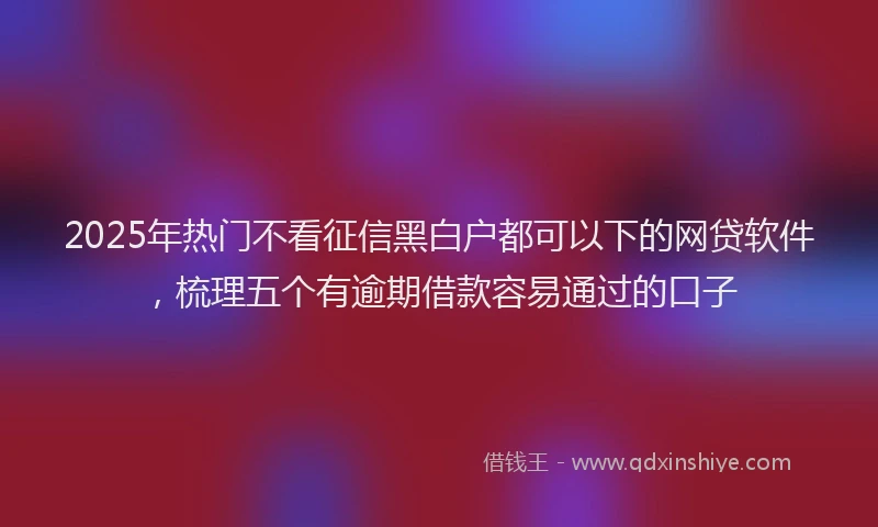2025年热门不看征信黑白户都可以下的网贷软件，梳理五个有逾期借款容易通过的口子