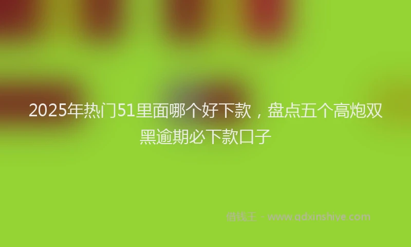 2025年热门51里面哪个好下款，盘点五个高炮双黑逾期必下款口子