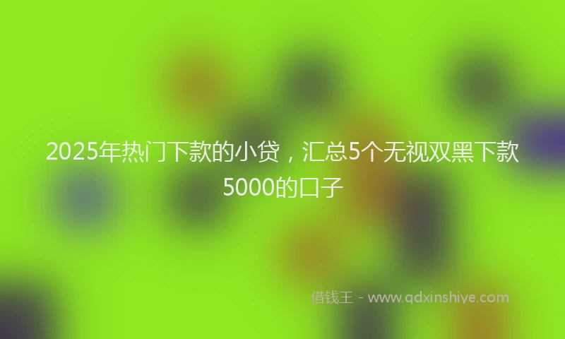 2025年热门下款的小贷，汇总5个无视双黑下款5000的口子