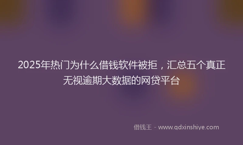 2025年热门为什么借钱软件被拒，汇总五个真正无视逾期大数据的网贷平台