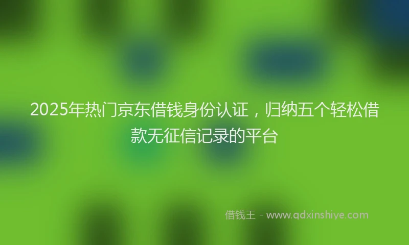 2025年热门京东借钱身份认证，归纳五个轻松借款无征信记录的平台