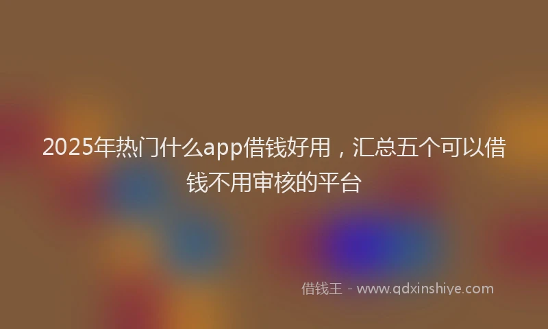 2025年热门什么app借钱好用，汇总五个可以借钱不用审核的平台