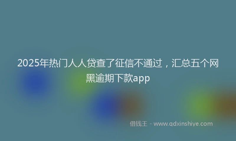 2025年热门人人贷查了征信不通过，汇总五个网黑逾期下款app