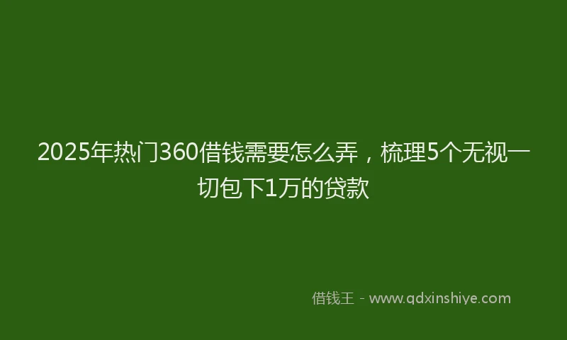 2025年热门360借钱需要怎么弄，梳理5个无视一切包下1万的贷款