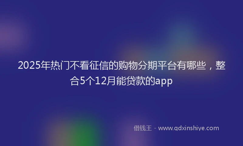 2025年热门不看征信的购物分期平台有哪些，整合5个12月能贷款的app