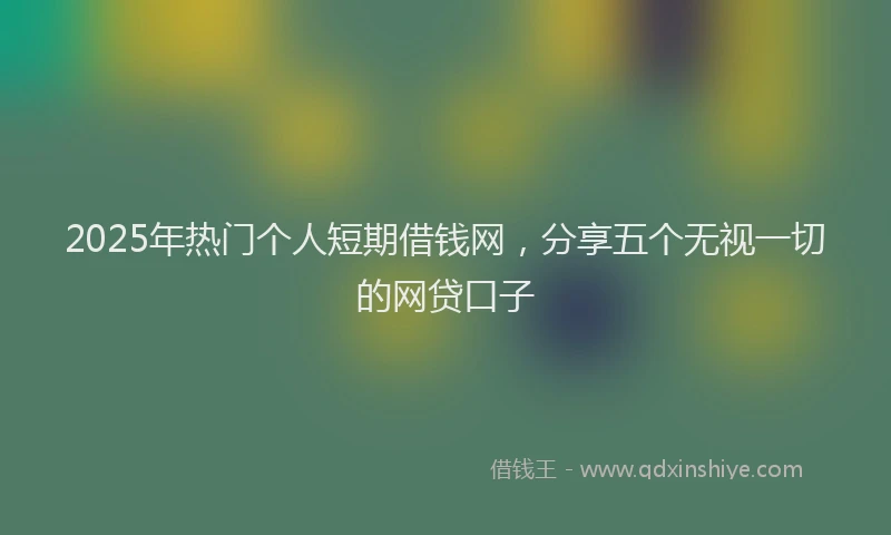 2025年热门个人短期借钱网，分享五个无视一切的网贷口子