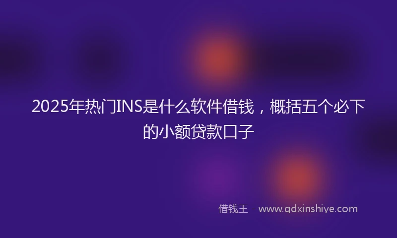 2025年热门INS是什么软件借钱，概括五个必下的小额贷款口子