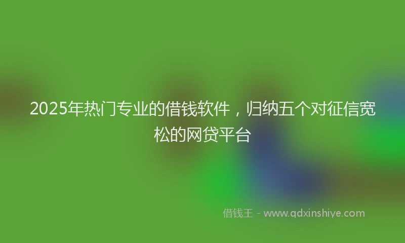 2025年热门专业的借钱软件，归纳五个对征信宽松的网贷平台