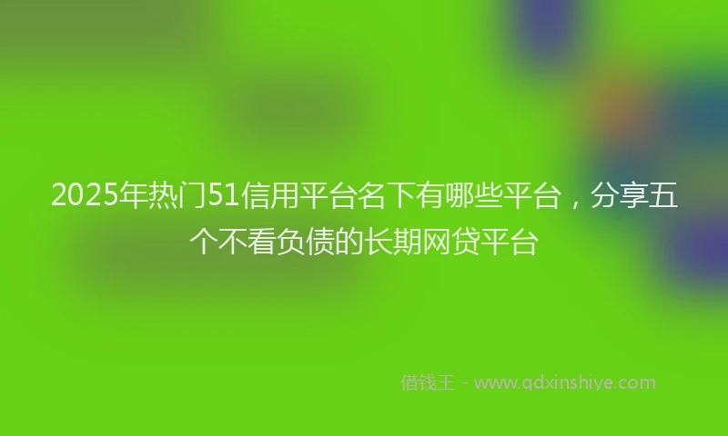 2025年热门51信用平台名下有哪些平台，分享五个不看负债的长期网贷平台