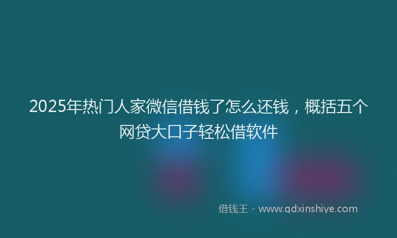 2025年热门人家微信借钱了怎么还钱，概括五个网贷大口子轻松借软件