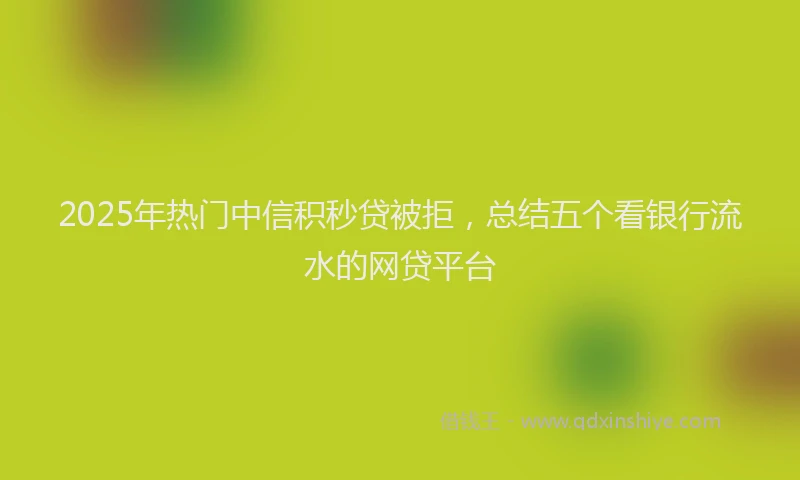 2025年热门中信积秒贷被拒，总结五个看银行流水的网贷平台