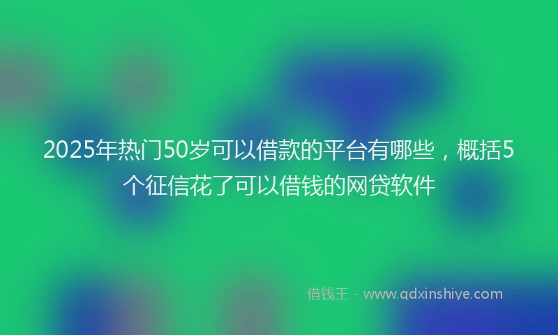2025年热门50岁可以借款的平台有哪些，概括5个征信花了可以借钱的网贷软件
