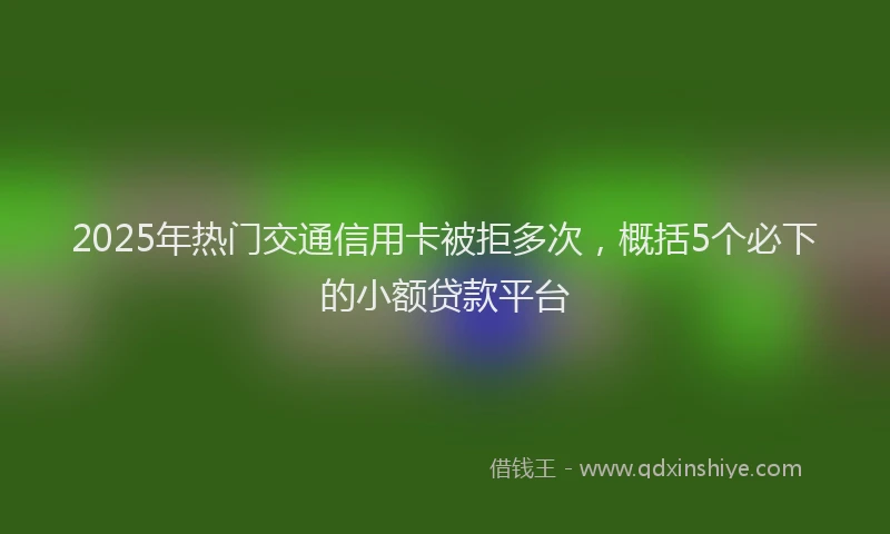 2025年热门交通信用卡被拒多次，概括5个必下的小额贷款平台