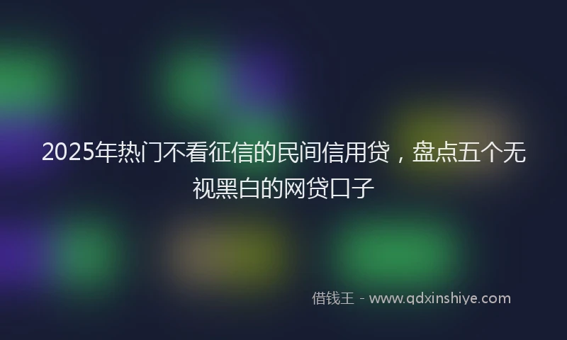 2025年热门不看征信的民间信用贷，盘点五个无视黑白的网贷口子