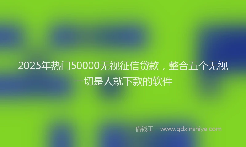 2025年热门50000无视征信贷款，整合五个无视一切是人就下款的软件