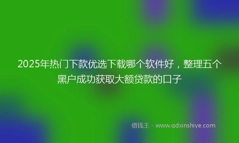 2025年热门下款优选下载哪个软件好，整理五个黑户成功获取大额贷款的口子