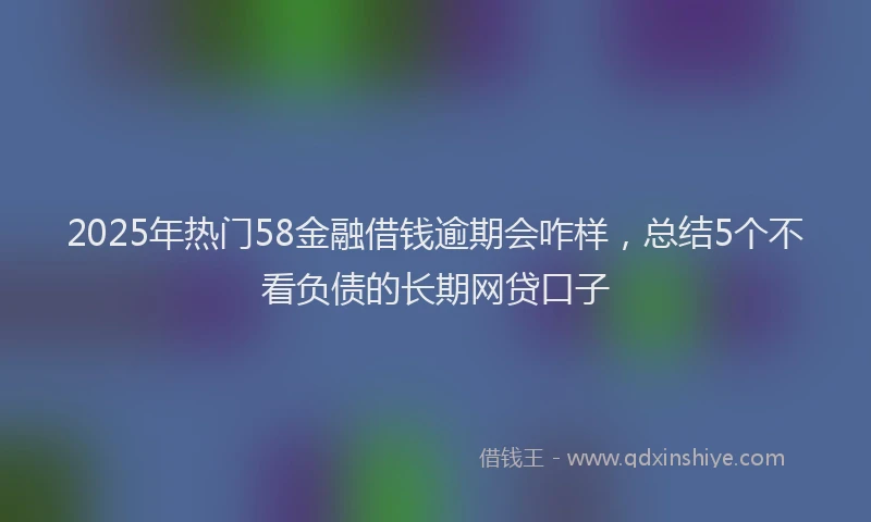 2025年热门58金融借钱逾期会咋样，总结5个不看负债的长期网贷口子