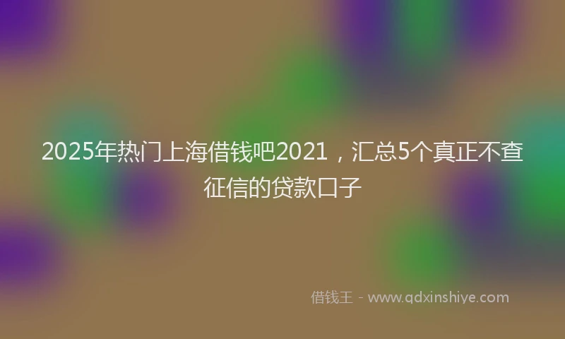 2025年热门上海借钱吧2021，汇总5个真正不查征信的贷款口子