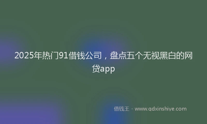 2025年热门91借钱公司，盘点五个无视黑白的网贷app