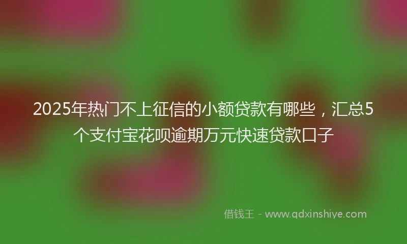 2025年热门不上征信的小额贷款有哪些，汇总5个支付宝花呗逾期万元快速贷款口子