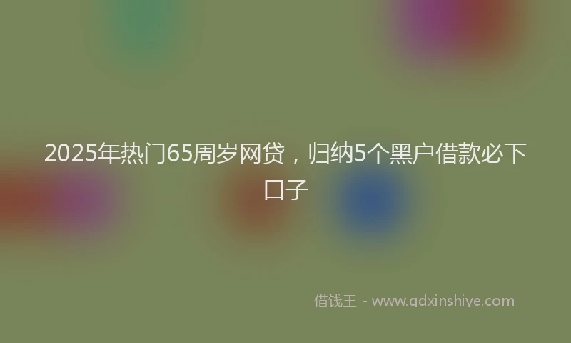 2025年热门65周岁网贷，归纳5个黑户借款必下口子