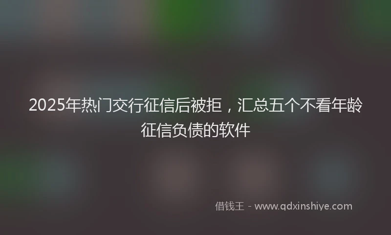 2025年热门交行征信后被拒，汇总五个不看年龄征信负债的软件