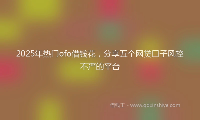 2025年热门ofo借钱花，分享五个网贷口子风控不严的平台