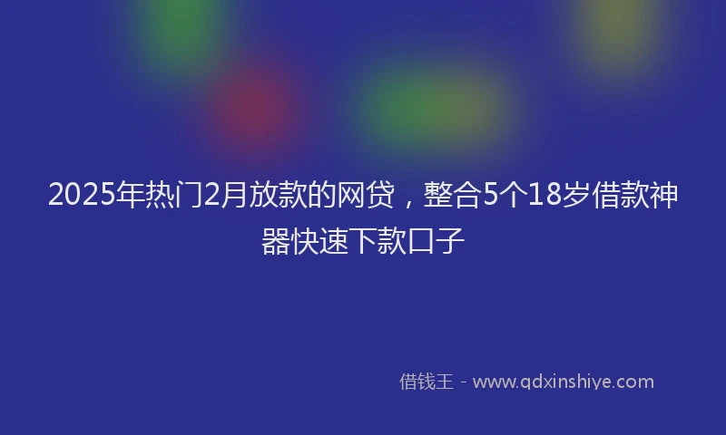 2025年热门2月放款的网贷，整合5个18岁借款神器快速下款口子