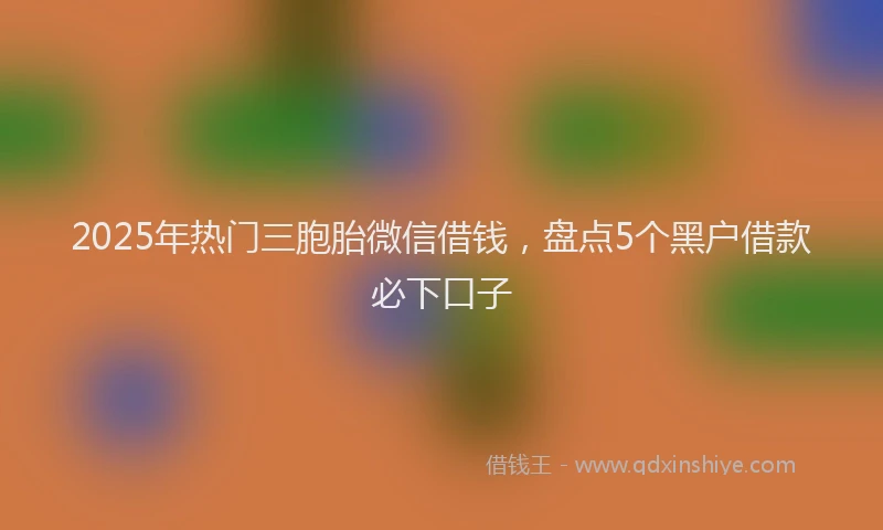 2025年热门三胞胎微信借钱，盘点5个黑户借款必下口子
