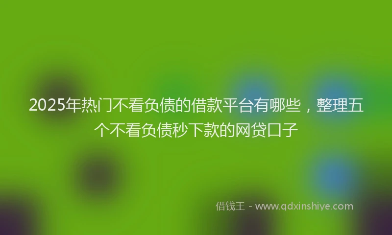 2025年热门不看负债的借款平台有哪些，整理五个不看负债秒下款的网贷口子