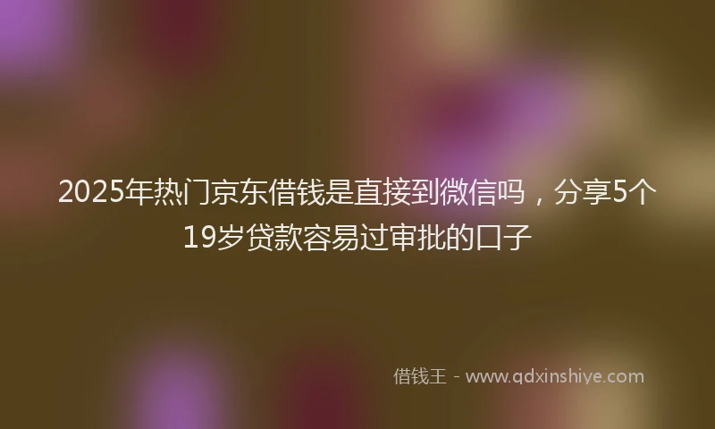 2025年热门京东借钱是直接到微信吗，分享5个19岁贷款容易过审批的口子