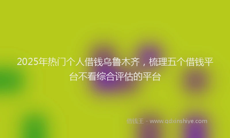 2025年热门个人借钱乌鲁木齐，梳理五个借钱平台不看综合评估的平台