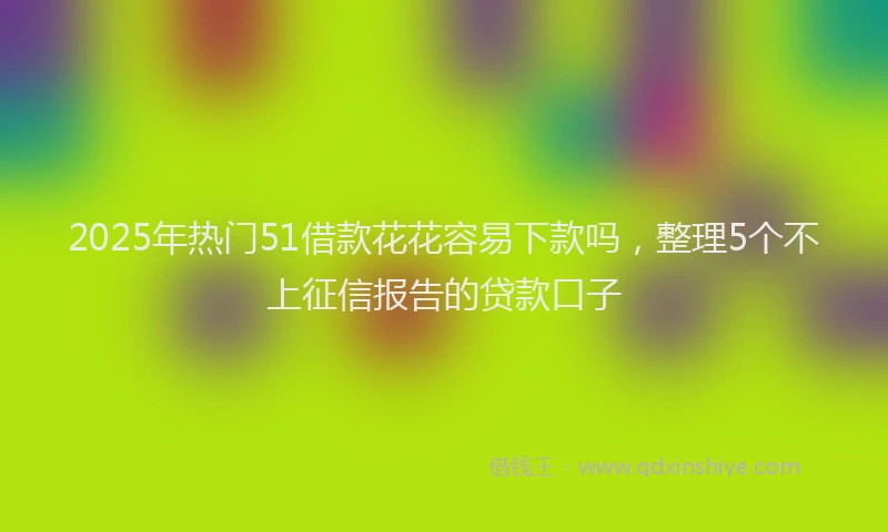 2025年热门51借款花花容易下款吗，整理5个不上征信报告的贷款口子