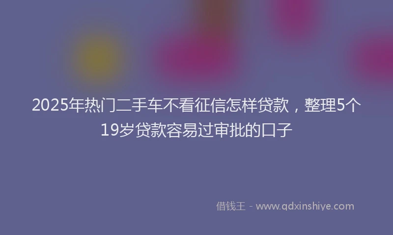 2025年热门二手车不看征信怎样贷款，整理5个19岁贷款容易过审批的口子