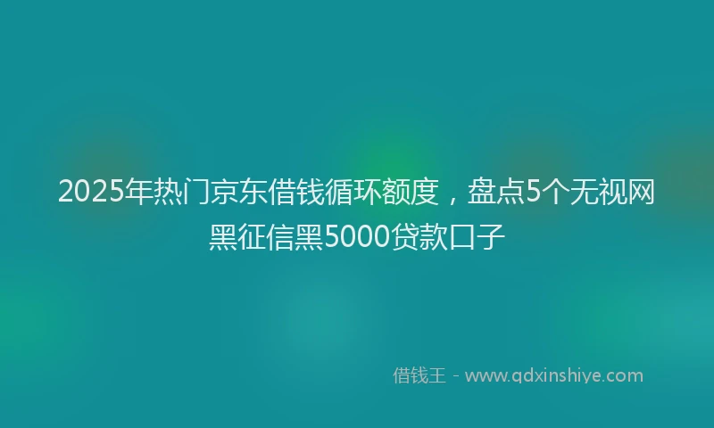 2025年热门京东借钱循环额度，盘点5个无视网黑征信黑5000贷款口子