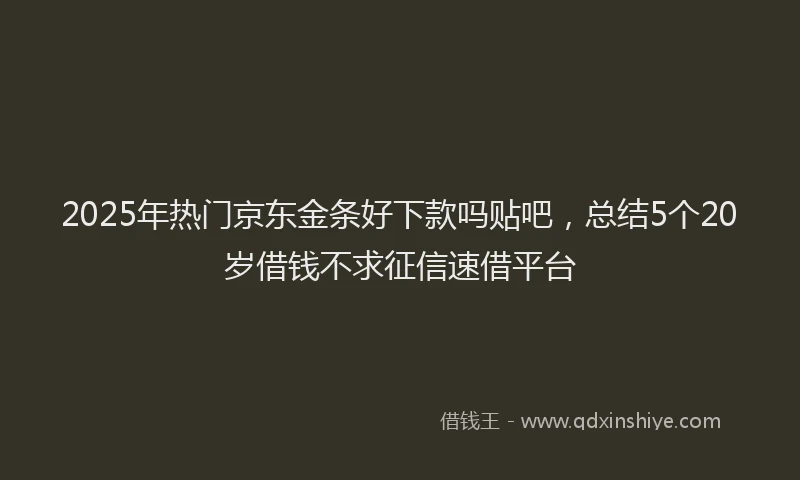 2025年热门京东金条好下款吗贴吧，总结5个20岁借钱不求征信速借平台