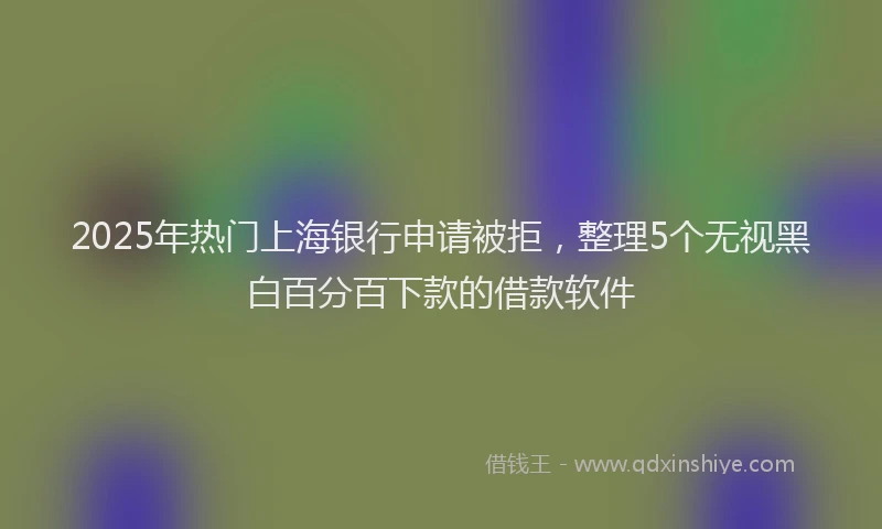 2025年热门上海银行申请被拒，整理5个无视黑白百分百下款的借款软件