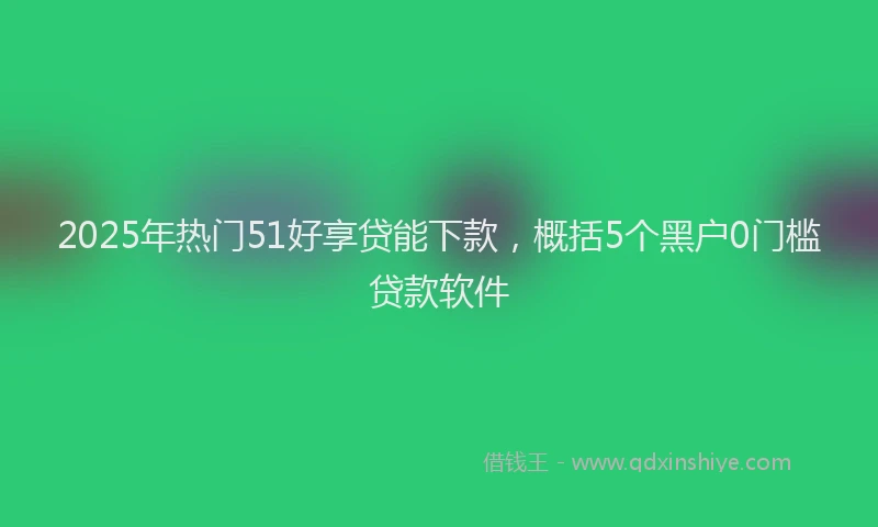 2025年热门51好享贷能下款，概括5个黑户0门槛贷款软件